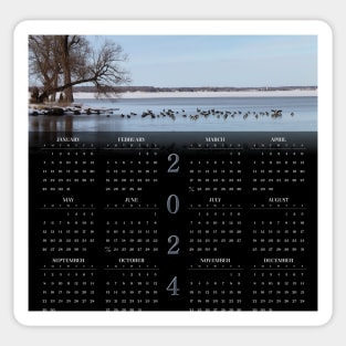 Jetty of Geese • 2024 Year-at-a-glance Calendar Sticker